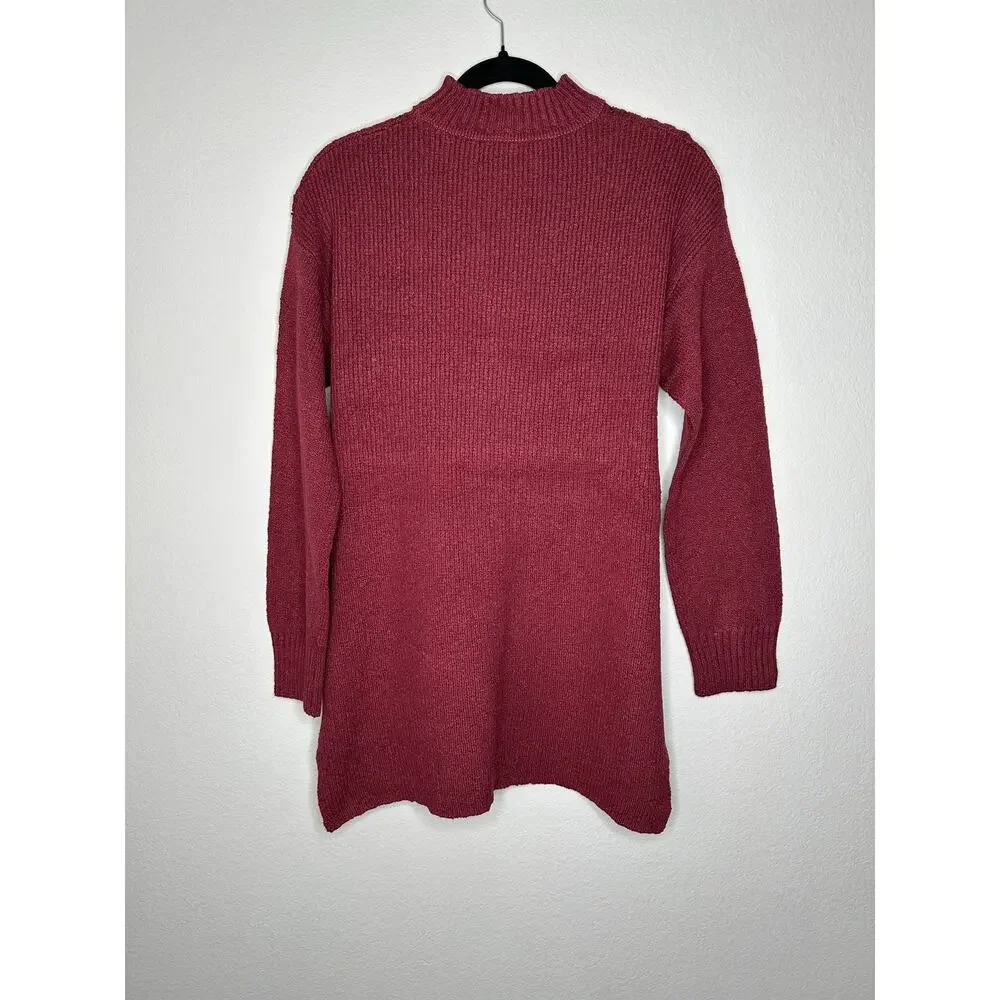 FREE PEOPLE Womens Harper Two Piece Wide Leg Crop Sweater Set in Very Berry XS